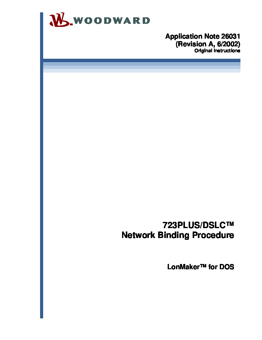 First Page Image of 8230-3011 Woodward 723PLUSDSLC Network Binding Procedure 26031.pdf